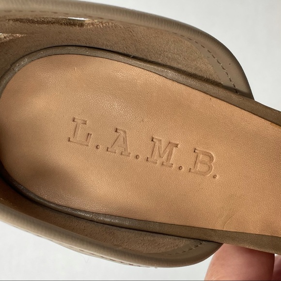 L.A.M.B. Leather Platform Peep-Toe Laser Cutout Heel - Picture 6 of 14